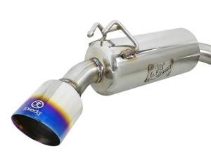 aFe Power - aFe Power Takeda 3 IN to 2-1/2 IN 304 Stainless Steel Cat-Back Exhaust w/ Blue Flamed Tips Mitsubishi Lancer EVO X 08-15 L4-2.0L (t) - 49-36701-L - Image 2