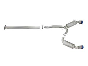 aFe Power - aFe Power Takeda 3 IN to 2-1/2 IN 304 Stainless Steel Cat-Back Exhaust w/ Blue Flamed Tips Mitsubishi Lancer EVO X 08-15 L4-2.0L (t) - 49-36701-L - Image 5