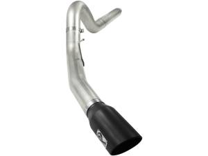 aFe Power Large Bore-HD 5 IN 409 Stainless Steel DPF-Back Exhaust System w/Black Tip Ford Diesel Trucks 08-10 V8-6.4L (td) - 49-43054-B