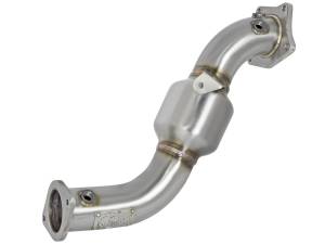 aFe Power Twisted Steel Down Pipe 3 IN 304 Stainless Steel w/ Cat Cadillac ATS 13-18 / Chevy Camaro 16-18 L4-2.0L (t) - 48-34126-HC