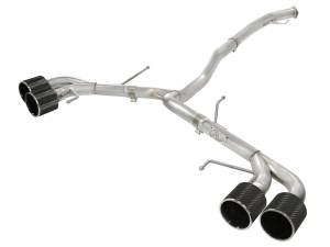 aFe Power Takeda 3 IN to 2-1/2 IN 304 Stainless Steel Cat-Back Exhaust System w/Carbon Tip Nissan GT-R (R35) 09-23 V6-3.8L (tt) - 49-36108-C