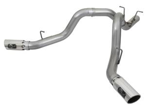 aFe Power Large Bore-HD 4 IN 409 Stainless Steel DPF-Back Exhaust w/Dual Polished Tips GM Diesel Trucks 17-19 V8-6.6L (td) L5P - 49-44086-P