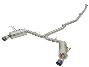 aFe Power Takeda 304 Stainless Steel Cat-Back Exhaust w/ Blue Flame Tip Honda Civic Sedan 16-21 L4-1.5L (t) - 49-36615-L