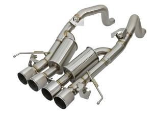 aFe Power - aFe Power MACH Force-Xp 304 Stainless Steel Axle-Back Exhaust System w/Polished Tips Chevrolet Corvette (C7) 14-19 V8-6.2L LT1 - 49-34056-P - Image 1