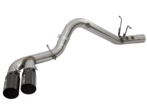 aFe Power - aFe Power Rebel XD Series 4 IN 409 Stainless Steel DPF-Back Exhaust w/Dual Black Tips GM Diesel Trucks 17-19 V8-6.6L (td) L5P - 49-44089-B - Image 2