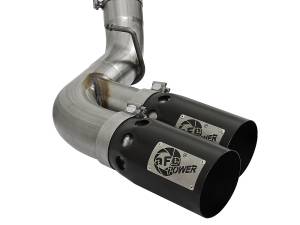 aFe Power - aFe Power Rebel XD Series 4 IN 409 Stainless Steel DPF-Back Exhaust w/Dual Black Tips GM Diesel Trucks 17-19 V8-6.6L (td) L5P - 49-44089-B - Image 4