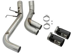 aFe Power - aFe Power Rebel XD Series 4 IN 409 Stainless Steel DPF-Back Exhaust w/Dual Black Tips GM Diesel Trucks 17-19 V8-6.6L (td) L5P - 49-44089-B - Image 7