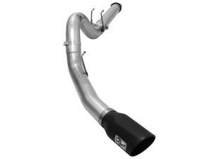 aFe Power Large Bore-HD 5 IN 409 Stainless Steel DPF-Back Exhaust System w/Black Tip Ford Diesel Trucks 15-16 V8-6.7L (td) - 49-43064-B