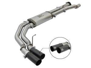 aFe Power Rebel Series 3 IN 409 Stainless Steel Cat-Back Exhaust System w/Black Tip Ford F-150 Raptor 17-20 V6-3.5L (tt) - 49-43091-B