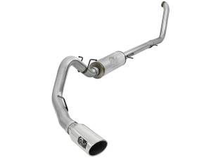 aFe Power Large Bore-HD 4 IN 409 Stainless Steel Turbo-Back Exhaust System w/ Polished Tip Ford Excursion 00-03 V8-7.3L (td) - 49-43008-P