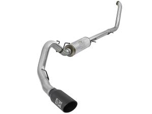 aFe Power Large Bore-HD 4 IN 409 Stainless Steel Turbo-Back Exhaust System w/ Black Tip Ford Excursion 00-03 V8-7.3L (td) - 49-43008-B