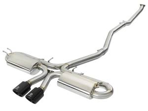 aFe Power - aFe Power Takeda 3 IN 304 Stainless Steel Cat-Back Exhaust w/ Center Black Tips Honda Civic Si Coupe 17-20 L4-1.5L (t) - 49-36618-B - Image 1