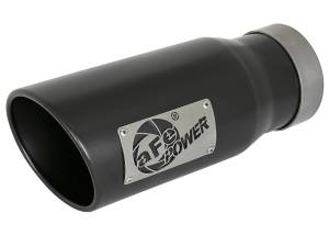 aFe Power MACH Force-Xp 409 Stainless Steel Clamp-on Exhaust Tip Black 4 IN Inlet x 5 IN Outlet x 12 IN L - 49T40502-B12