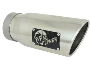 aFe Power - aFe Power MACH Force-Xp 304 Stainless Steel Clamp-on Exhaust Tip Polished 4 IN Inlet x 5 IN Outlet x 12 IN L - 49T40501-P12 - Image 1