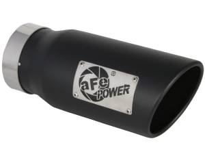 aFe Power MACH Force-Xp 409 Stainless Steel Clamp-on Exhaust Tip Black 4 IN Inlet x 5 IN Outlet x 12 IN L - 49T40501-B12