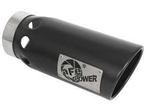 aFe Power MACH Force-Xp 409 Stainless Steel Clamp-on Exhaust Tip Black - Right - Exit 4 IN Inlet x 5 IN Outlet x 12 IN L - 49T40501-B121