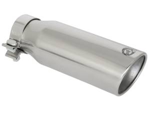 aFe Power MACH Force-Xp 304 Stainless Steel Clamp-on Exhaust Tip Polished Rear Exit 3 IN Inlet x 4 IN Outlet x 12 IN L - 49T30404-P121