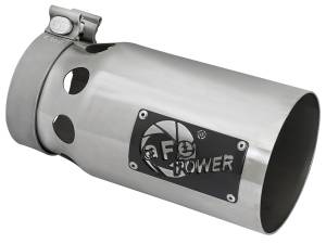 aFe Power Rebel XD Series 409 Stainless Steel Clamp-on Exhaust Tip Polished 4 IN Inlet x 5 IN Outlet x 10 IN L - 49T40501-P10