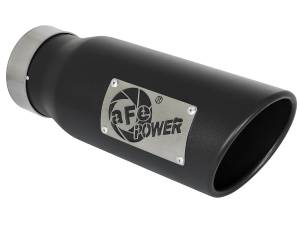 aFe Power MACH Force-Xp 409 Stainless Steel Clamp-on Exhaust Tip Black 3-1/2 IN Inlet x 4-1/2 IN Outlet x 12 IN L - 49T35451-B12