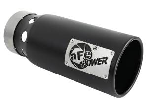 aFe Power SATURN 4S 409 Stainless Steel Clamp-on Exhaust Tip Black - Right - Exit 4 IN Inlet x 5 IN Outlet x 12 IN L - 49T40501-B122