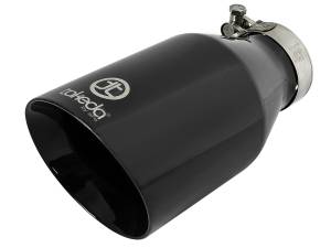 aFe Power Takeda 409 Stainless Steel Clamp-on Exhaust Tip Black 2-1/2 IN Inlet x 4-1/2 IN Outlet x 9 IN L - 49T25454-B09