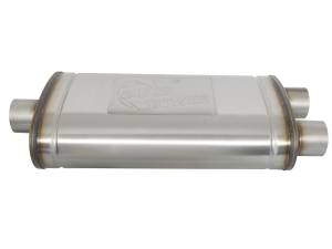 aFe Power - aFe Power MACH Force-Xp 409 Stainless Steel Muffler 3 IN ID Center/Dual-Outlet x 11 IN W x 6 IN H x 22 IN L - Oval Body - 49M00015 - Image 2