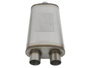 aFe Power - aFe Power MACH Force-Xp 409 Stainless Steel Muffler 3 IN ID Center/Dual-Outlet x 11 IN W x 6 IN H x 22 IN L - Oval Body - 49M00015 - Image 3