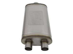 aFe Power - aFe Power MACH Force-Xp 409 Stainless Steel Muffler 3 IN ID Center/2-1/2 IN ID Dual-Outlet x 11 IN W x 6 IN H x 22 IN L - Oval Body - 49M00014 - Image 3