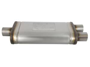 aFe Power - aFe Power MACH Force-Xp 409 Stainless Steel Muffler 2-1/2 IN ID Center/Dual-Outlet x 9 IN W x 4 IN H x 18 IN L - Oval Body - 49M00009 - Image 2