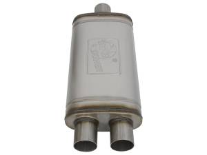 aFe Power - aFe Power MACH Force-Xp 409 Stainless Steel Muffler 2-1/2 IN ID Center/Dual-Outlet x 9 IN W x 4 IN H x 18 IN L - Oval Body - 49M00009 - Image 3