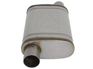 aFe Power - aFe Power MACH Force-Xp 409 Stainless Steel Muffler 2-1/2 IN ID Offset/Offset x 9 IN W x 4 IN H x 14 IN L - Oval Body - 49M00028 - Image 2