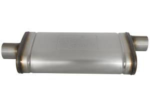 aFe Power - aFe Power MACH Force-Xp 409 Stainless Steel Muffler 2-1/2 IN ID Center/Offset x 9 IN W x 4 IN H x 18 IN L - Oval Body - 49M00019 - Image 2