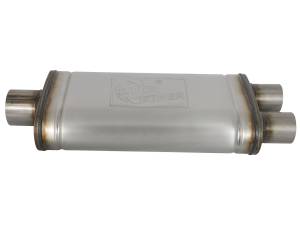 aFe Power - aFe Power MACH Force-Xp 409 Stainless Steel Muffler 3 IN ID Center/2-1/2 Dual-Outlet x 18 IN L x 9 IN W x 4 IN H - Oval Body - 49M00018 - Image 2