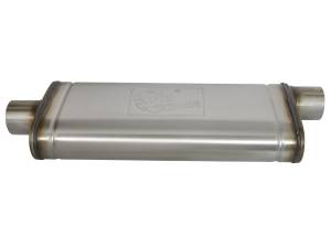 aFe Power - aFe Power MACH Force-Xp 409 Stainless Steel Muffler 3 IN ID Center/Offset x 9 IN W x 4 IN H x 22 IN L - Oval Body - 49M00017 - Image 2