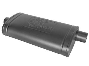 aFe Power MACH Force-Xp 409 Stainless Steel Muffler w/ High-Temp Metallic Black finish 3 IN ID Center/Offset x 11 IN W x 5 IN H x 22 IN L - Oval Body - Black - 49M00016-B