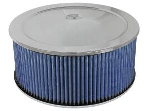 aFe Power Magnum FLOW Round Racing Air Filter w/ Pro 5R Media 14 IN OD x 6 H IN w/ Expanded Metal and Chrome Pans - 18-21404