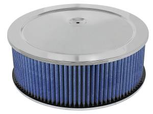 aFe Power Magnum FLOW Round Racing Air Filter w/ Pro 5R Media 14 IN OD x 5 H IN w/ Expanded Metal and Chrome Pans - 18-21403