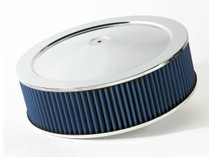 aFe Power Magnum FLOW Round Racing Air Filter w/ Pro 5R Media 14 IN OD x 4 H IN w/ Expanded Metal and Chrome Pans - 18-21402