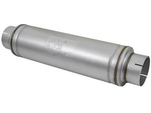 aFe Power ATLAS Aluminized Steel Muffler 5 IN ID Center/Center x 7 IN Dia. x 24 IN L - Round Body - 49M00023