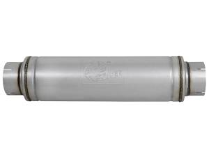 aFe Power - aFe Power ATLAS Aluminized Steel Muffler 5 IN ID Center/Center x 7 IN Dia. x 24 IN L - Round Body - 49M00023 - Image 2