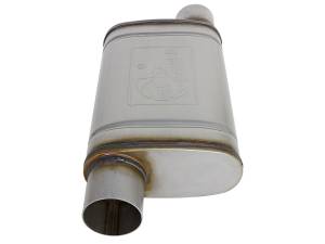 aFe Power - aFe Power MACH Force-Xp 409 Stainless Steel Muffler 3 IN ID Offset/Offset x 4 IN H x 9 IN W x 14 IN L - Oval Body - 49M00030 - Image 2