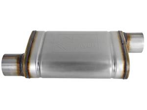 aFe Power - aFe Power MACH Force-Xp 409 Stainless Steel Muffler 3 IN ID Offset/Offset x 4 IN H x 9 IN W x 14 IN L - Oval Body - 49M00030 - Image 3