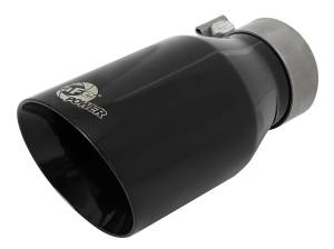 aFe Power MACH Force-Xp 304 Stainless Steel Clamp-on Exhaust Tip Black 3 IN Inlet x 4-1/2 IN Outlet x 9 IN L - 49T30454-B092