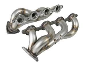 aFe Power Twisted Steel 1-3/4 IN 304 Stainless Steel Short Tube Header GM Silverado/Sierra 1500 19-23 V8-5.3L/6.2L - 48-34134