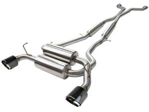 aFe Power Takeda 2-1/2 IN 304 Stainless Steel Cat-Back Exhaust System w/ Carbon Fiber Tips Infiniti G37 08-13/Q60 14-15 V6-3.7L (VQ37VHR) - 49-36103-C