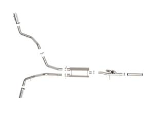 aFe Power - aFe Power Gemini XV 3 IN 304 Stainless Steel Cat-Back Exhaust System w/ Cut-Out Polished GM Trucks 09-18 V6-4.3/V8-4.8/5.3L - 49-34131-P - Image 6