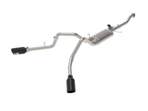 aFe Power Gemini XV 3 IN 304 Stainless Steel Cat-Back Exhaust System w/ Cut-Out Black Ford F-150 15-20 V6-2.7L (tt)/3.5L (tt)/V8-5.0L - 49-33123-B