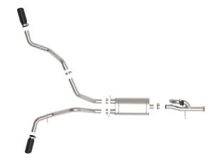 aFe Power - aFe Power Gemini XV 3 IN 304 Stainless Steel Cat-Back Exhaust System w/ Cut-Out Black GM Trucks 09-18 V6-4.3/V8-4.8/5.3L - 49-34133-B - Image 6