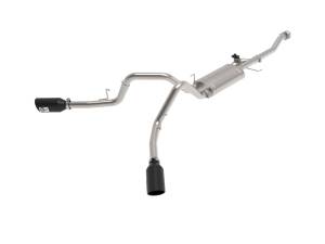 aFe Power Gemini XV 3 IN 304 Stainless Steel Cat-Back Exhaust System w/ Cut-Out Black Ford F-150 21-23 V6-2.7L (tt)/3.5L (tt)/V8-5.0L - 49-33129-B