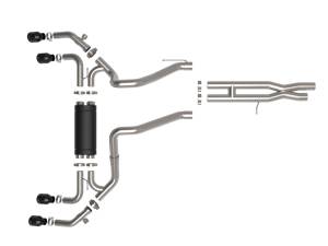 aFe Power - aFe Power Vulcan Series 2-1/2 IN to 3 IN Stainless Steel Cat-Back Exhaust System Black Jeep Wrangler 392 21-23 V8-6.4L - 49-38098-B - Image 2